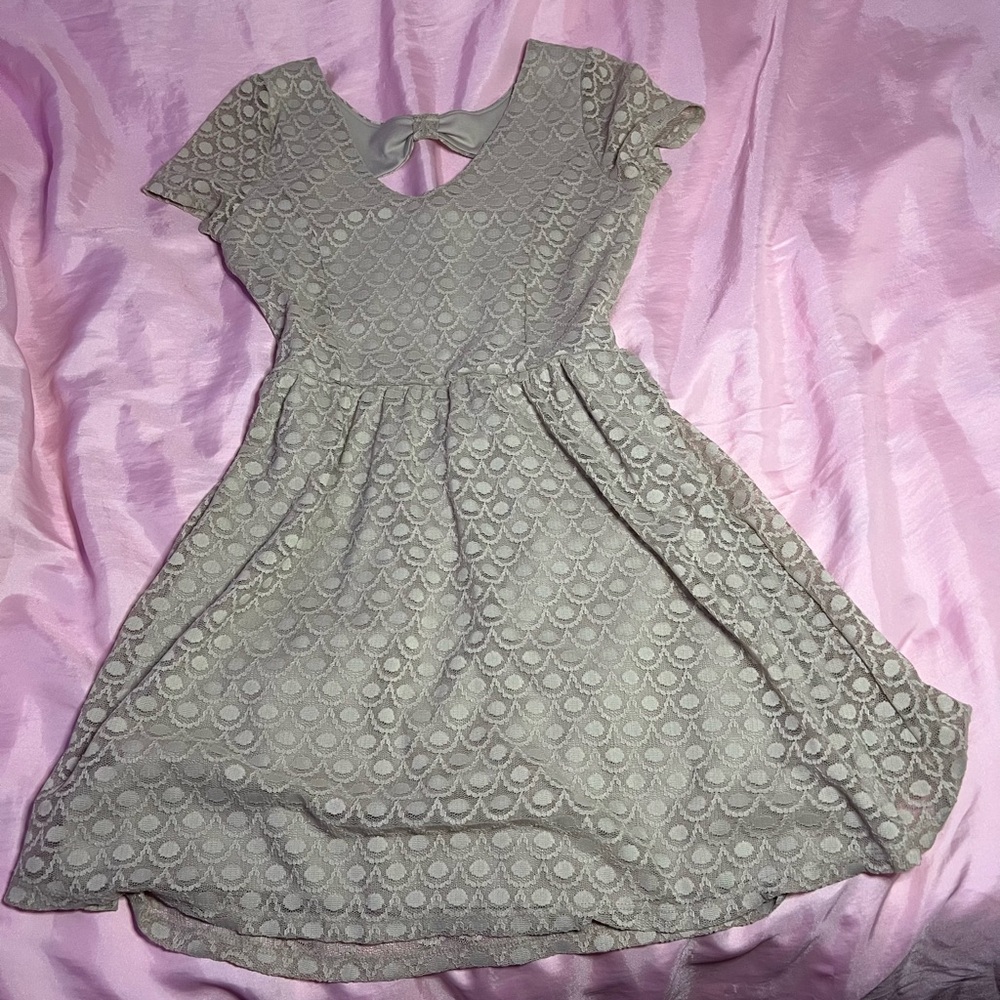 Elegant Gray Lace Dress